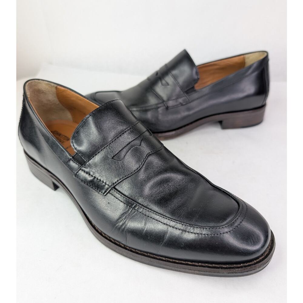 Johnston & Murphy Memory Foam Black Leather Loafer Comfort Shoes Size 9